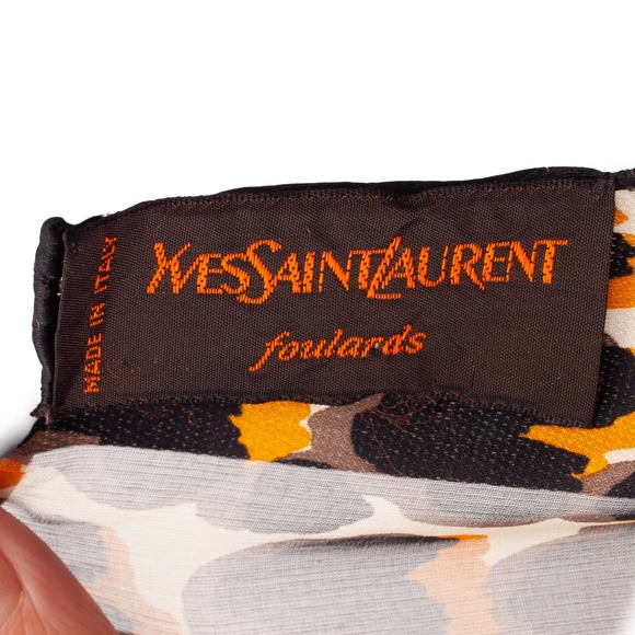 Rare Vintage 1980s YSL Foulards Leopard Striped Scarf - Picture 4 of 4